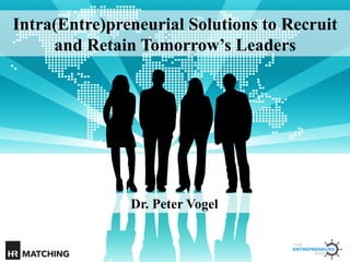 Intra(Entre)preneurial Solutions to Recruit
and Retain Tomorrow’s Leaders

Dr. Peter Vogel

 