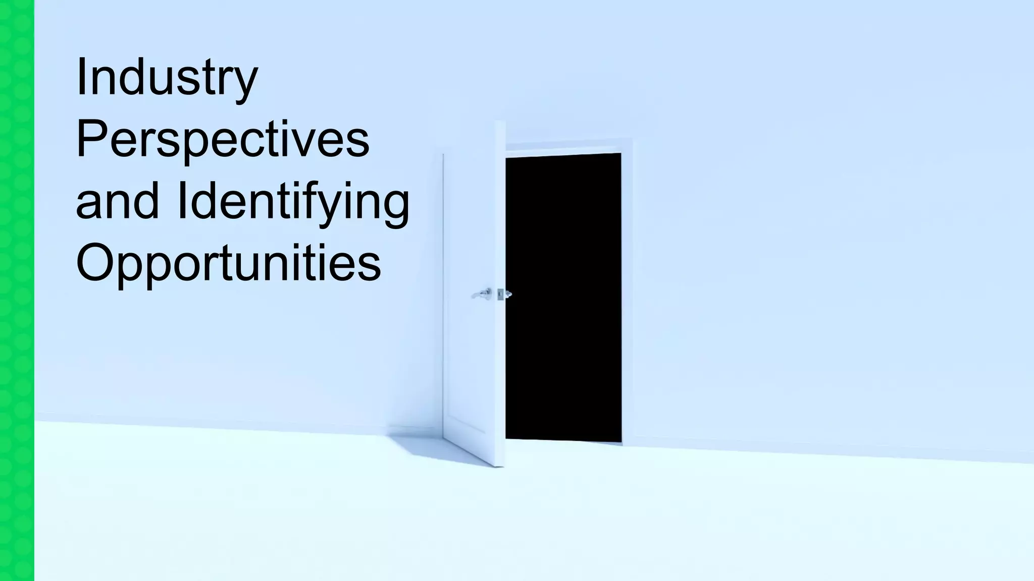 9
Industry
Perspectives
and Identifying
Opportunities
 