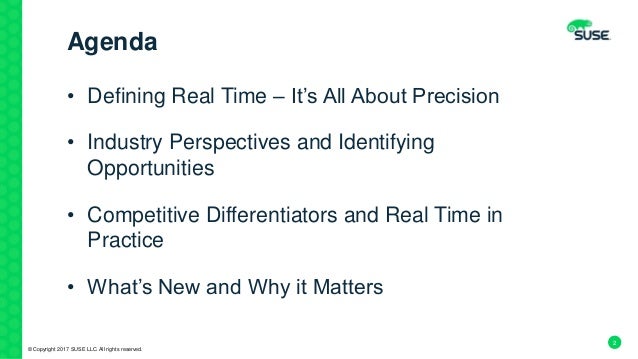 Building It With Precision Suse Linux Enterprise Real Time - 