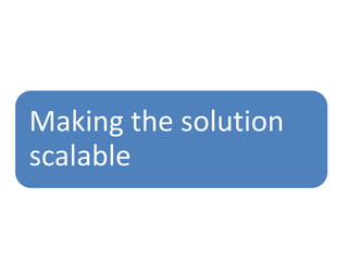 Making the solution
scalable
 