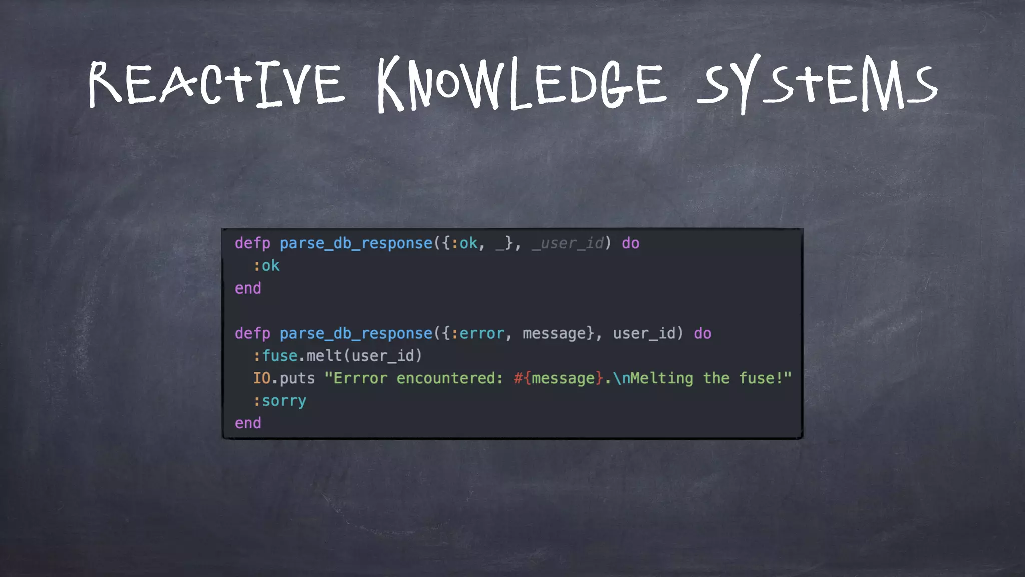 Reactive Knowledge Systems
 