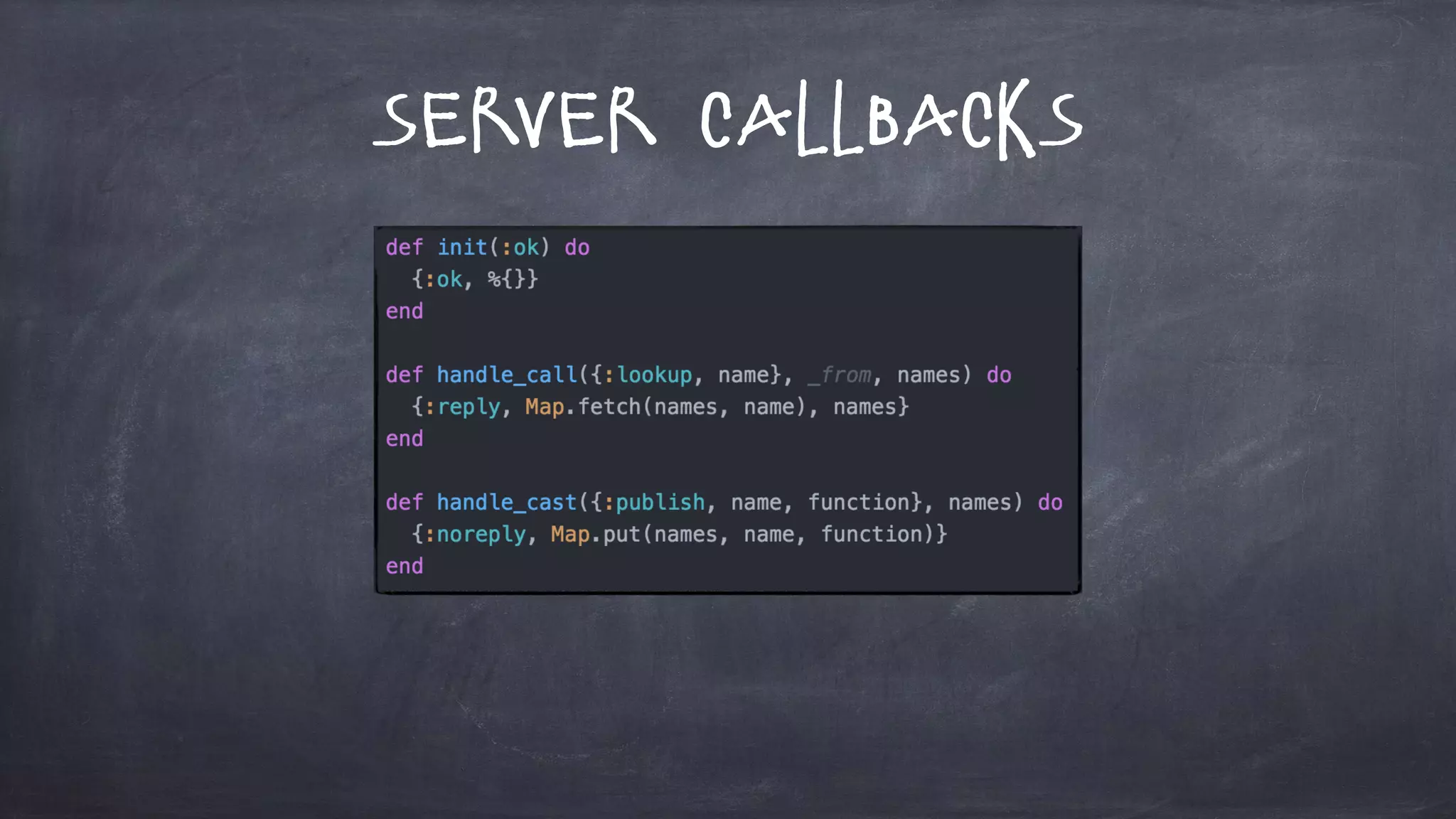 server Callbacks
 