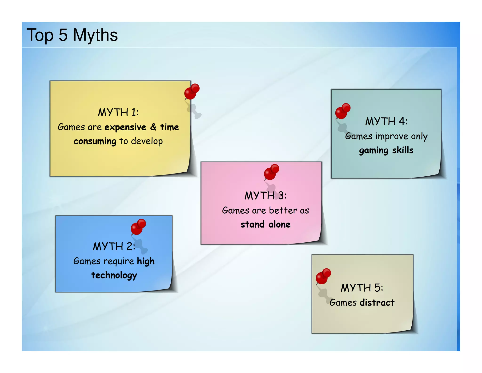 Top 5 Myths




              8
 