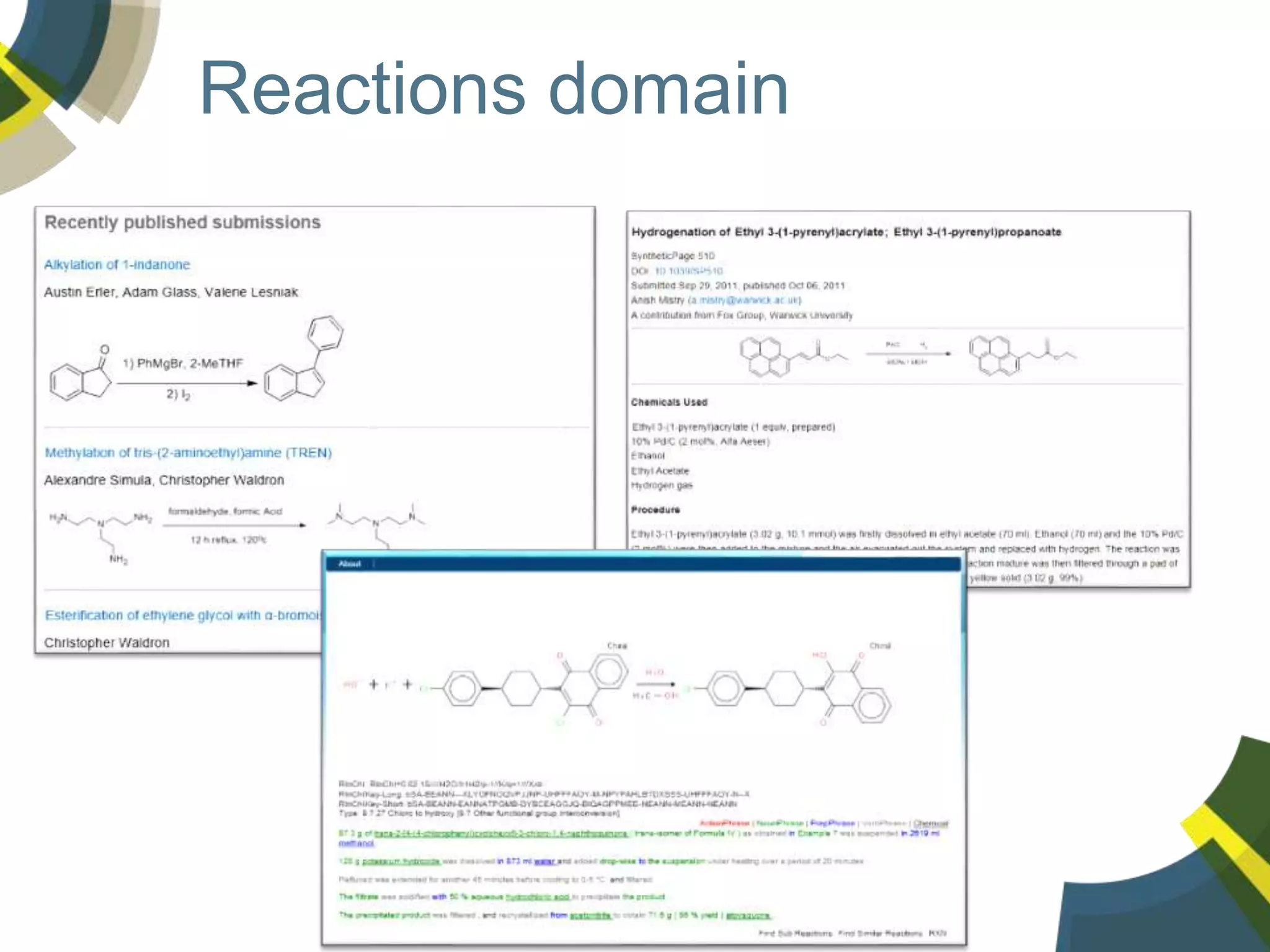 Reactions domain
 