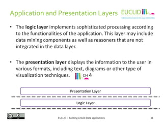 Application and Presentation Layers
• The logic layer implements sophisticated processing according
to the functionalities...