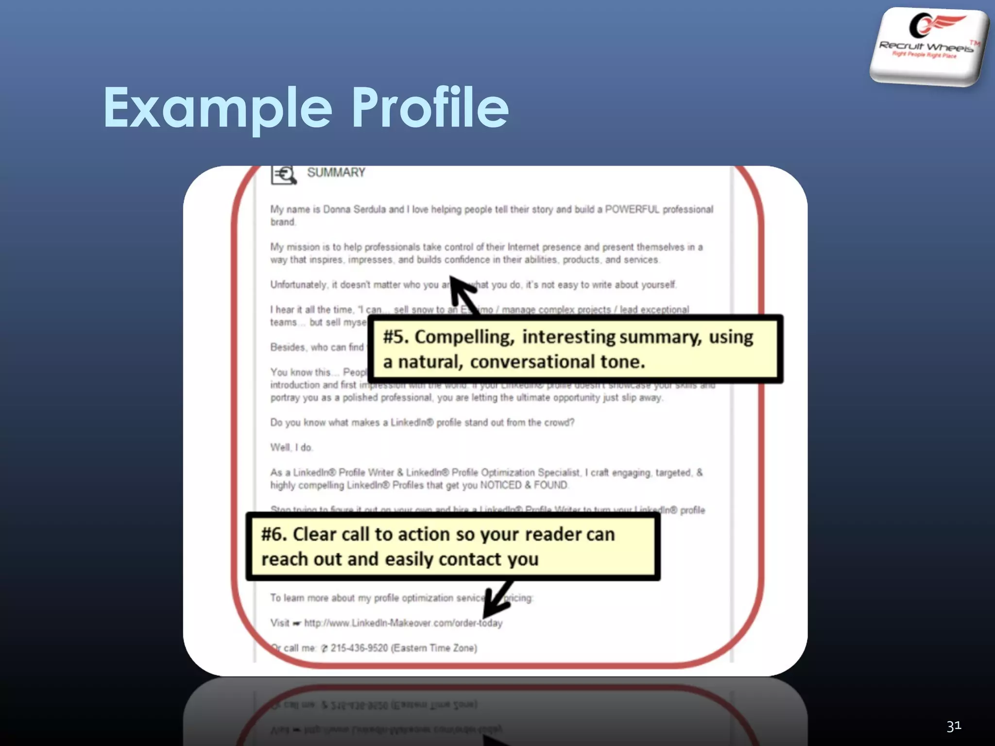 Example Profile
31
 