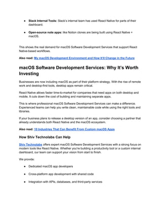 React Native for macOS App Development in 2025 | PDF
