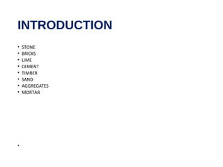 Building material in civil engineering | PPT