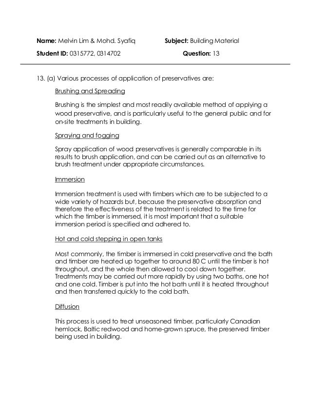 Building Materials tutorial question