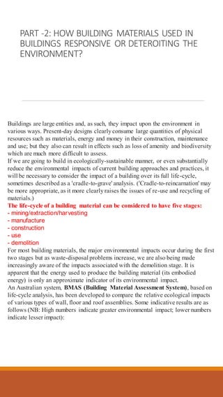 BUILDING MATERIALS AND THERE ENVIRONMENT RESPONSIVENSS. | PDF