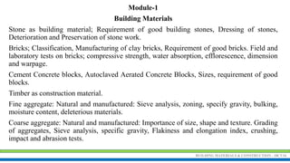 Building Materials & Construction Module-1 Building Materials | PDF