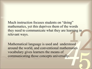Building math vocabulary skills | PPT