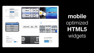 mobile
optimized

HTML5
widgets

 