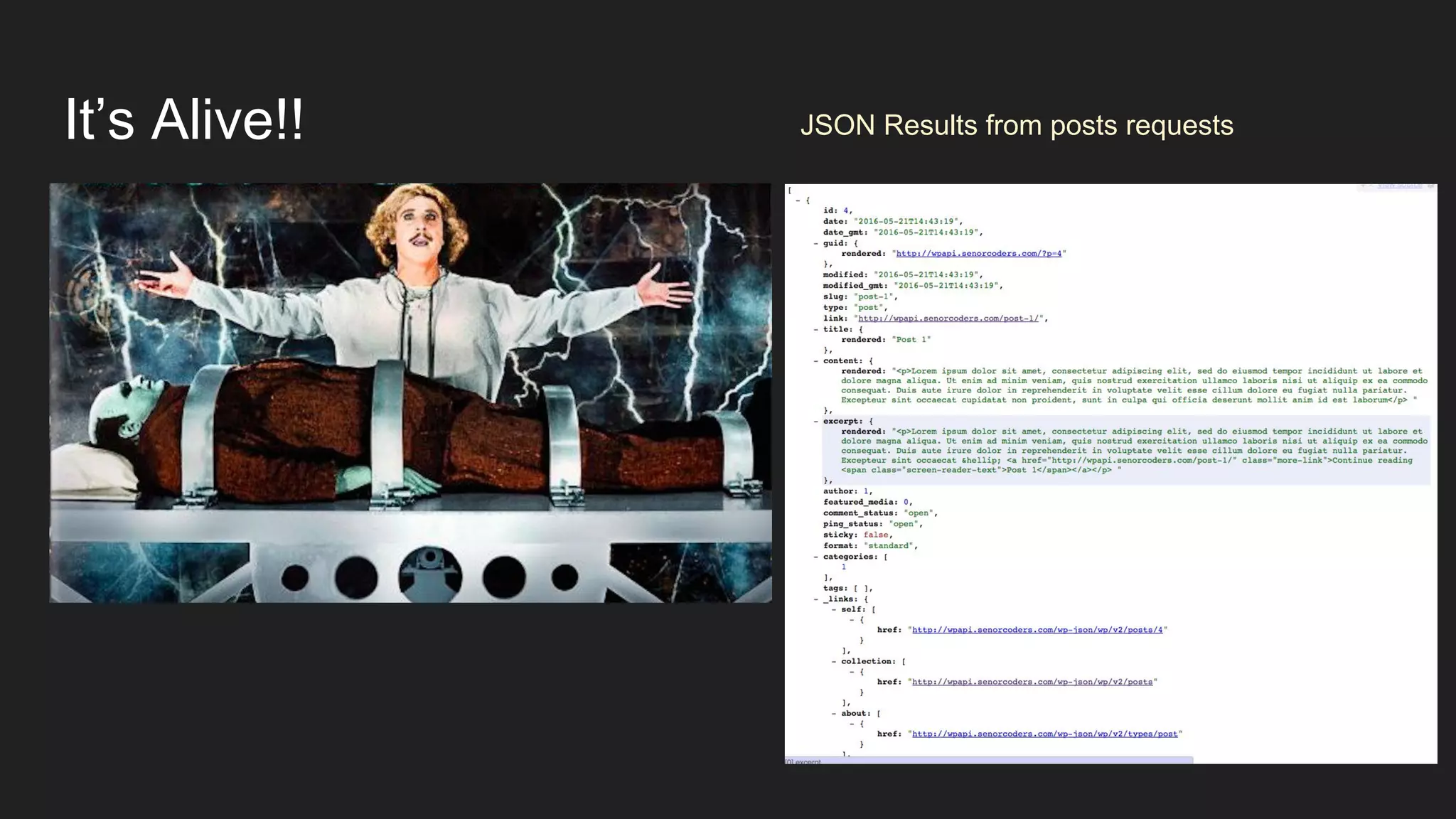 It’s Alive!! JSON Results from posts requests 
