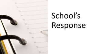 School’s
Response
 