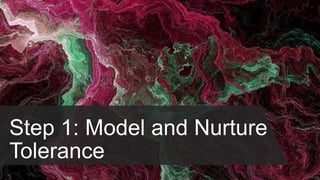 Step 1: Model and Nurture
Tolerance
 
