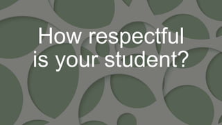 How respectful
is your student?
 