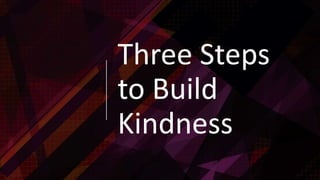 Three Steps
to Build
Kindness
 