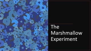 The
Marshmallow
Experiment
 