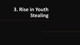 3. Rise in Youth
Stealing
 