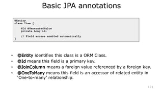 CORS Settings
87
@Configuration
@ComponentScan(basePackageClasses = {TenantAwareFilter.class, MetaworksRestService.class, ProductRepository.class,
ClassManager.class, MetadataService.class})
@EnableJpaRepositories(repositoryBaseClass = CustomGenericRepositoryImpl.class)
public class WebConfig extends WebMvcConfigurerAdapter {
@Override
public void addCorsMappings(CorsRegistry registry) {
registry.addMapping(/**)
.allowedOrigins(*)
.allowedMethods(POST, GET, PUT, DELETE, OPTIONS)
.allowedHeaders(access_token, Content-Type);
}
 