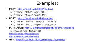 What is HATEOAS?
• “HATEOAS, an abbreviation for Hypermedia as the Engine of Appli
cation State, is a constraint of the REST application architecture th
at distinguishes it from most other network application architectur
es.”
Ø http://en.wikipedia.org/wiki/HATEOAS
 