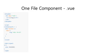 W3C Web Components
Custom elements
HTML imports
Template
Shadow DOM
 