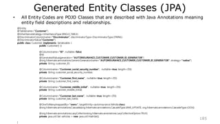 EXERCISE : CREATING ORM AND
DATABASE CONNECTION
171
 