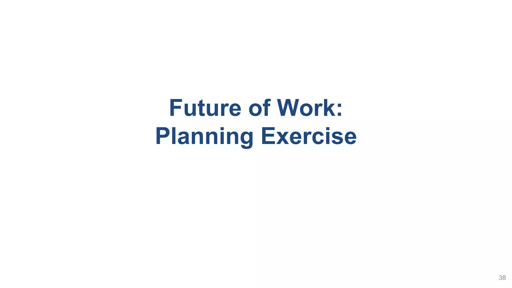 Future of Work:
Planning Exercise
38
 