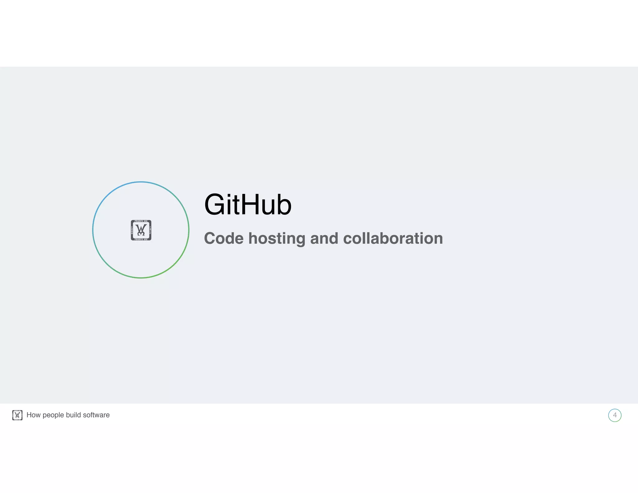 How people build software!
GitHub
Code hosting and collaboration
4
!
 