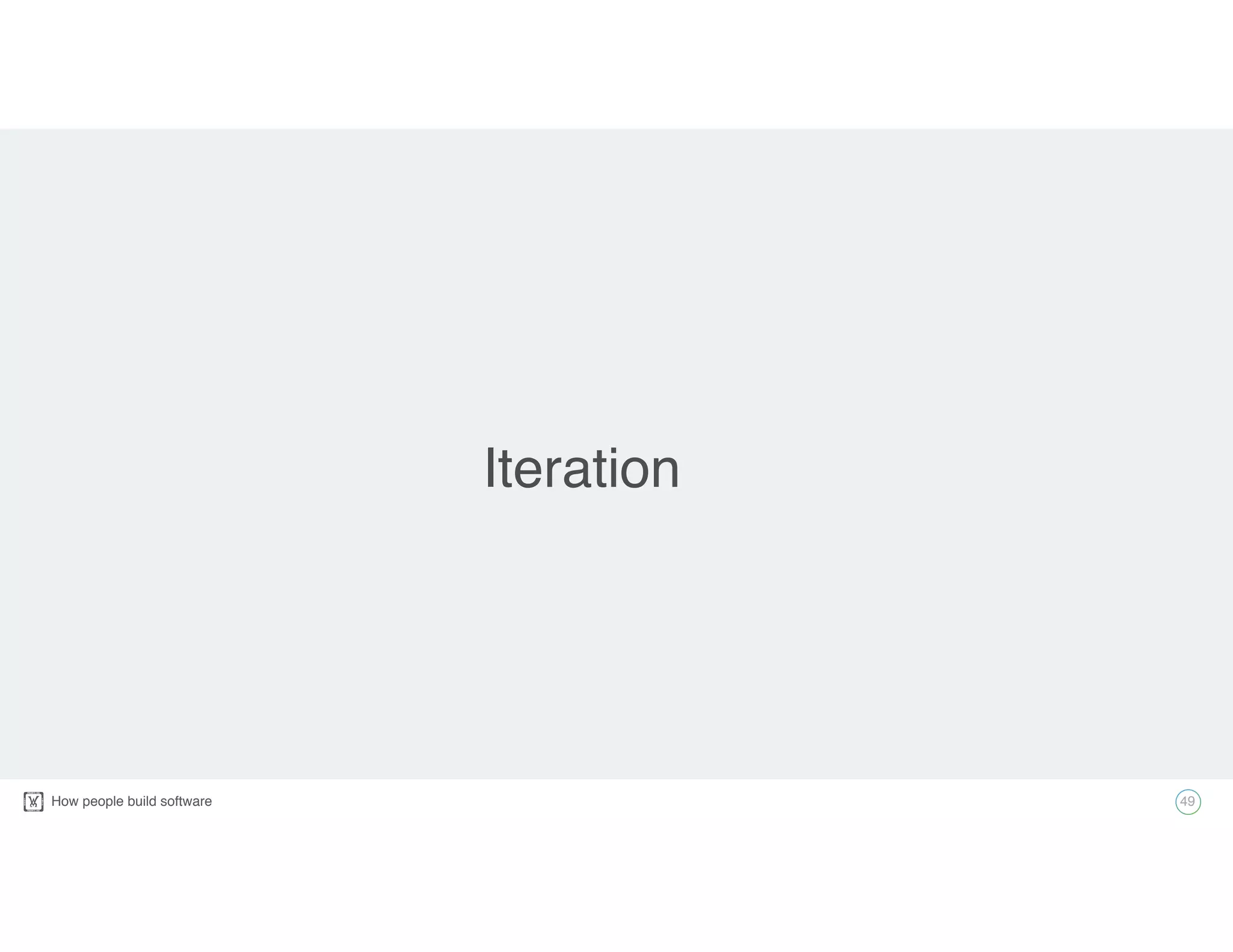 How people build software!
Iteration
49
 