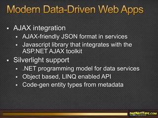 Data Services - A REST InterfaceThe underlying model