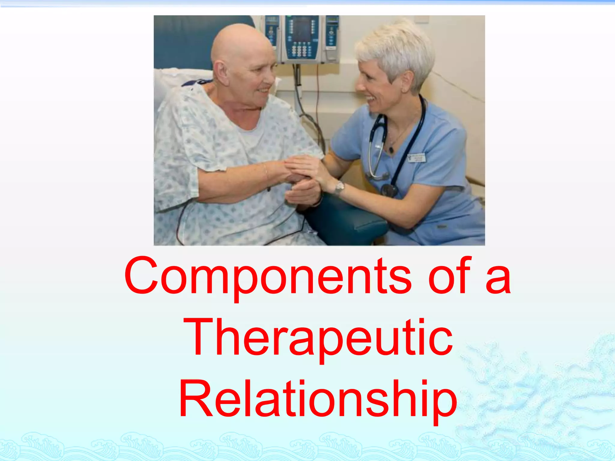 Components of a
  Therapeutic
  Relationship
 