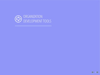 ORGANIZATION
DEVELOPMENT TOOLS
13
 