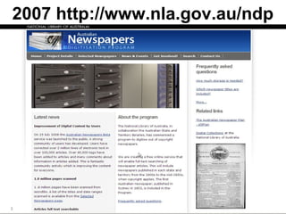 2007 http://www.nla.gov.au/ndp




                             3

3
 