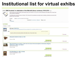Institutional list for virtual exhibs




50
 