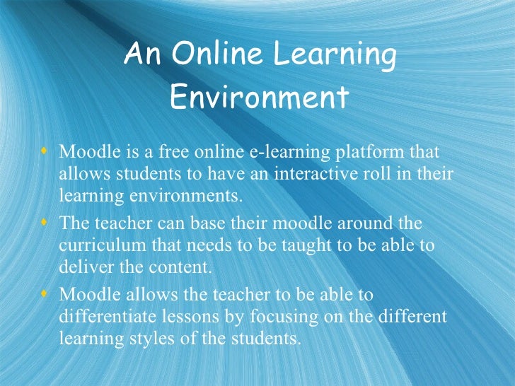 Building online learning environments
