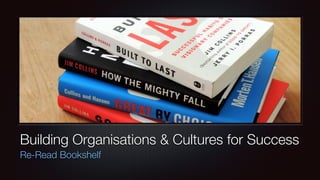 Building Organisations & Cultures for Success
Re-Read Bookshelf
 