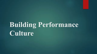 Building Performance
Culture
 