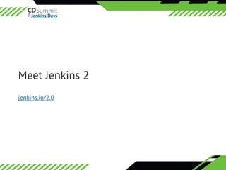 ©	2016	CloudBees,	Inc.		All	Rights	Reserved
Meet Jenkins 2
jenkins.io/2.0
 