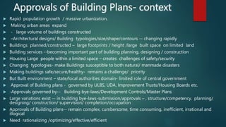Approvals of Building Plans- context
 Rapid population growth / massive urbanization,
 Making urban areas expand
 - lar...