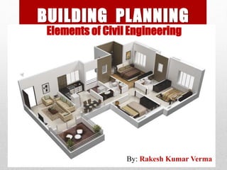 BUILDING PLANNING
Elements of Civil Engineering
By: Rakesh Kumar Verma
 