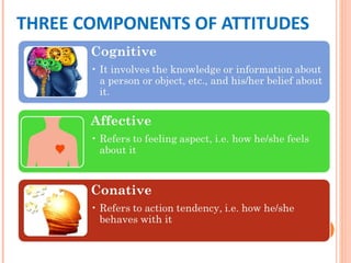 THREE COMPONENTS OF ATTITUDES
 
