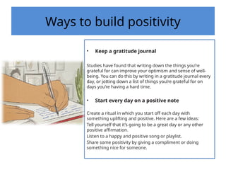Building Positivity- Path to growth and success | PPTX