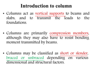 Column Introduction Building project rc column | PPTX