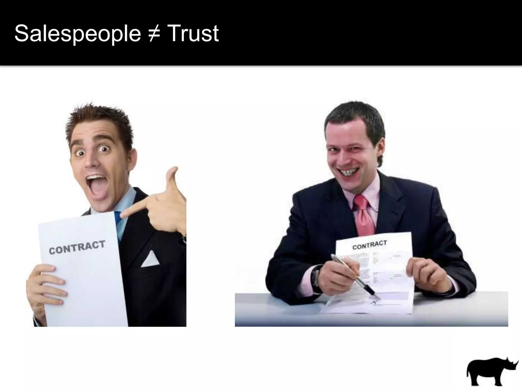 Salespeople ≠ Trust
 