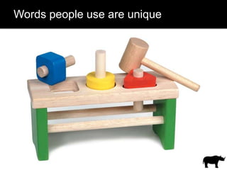 Words people use are unique
 
