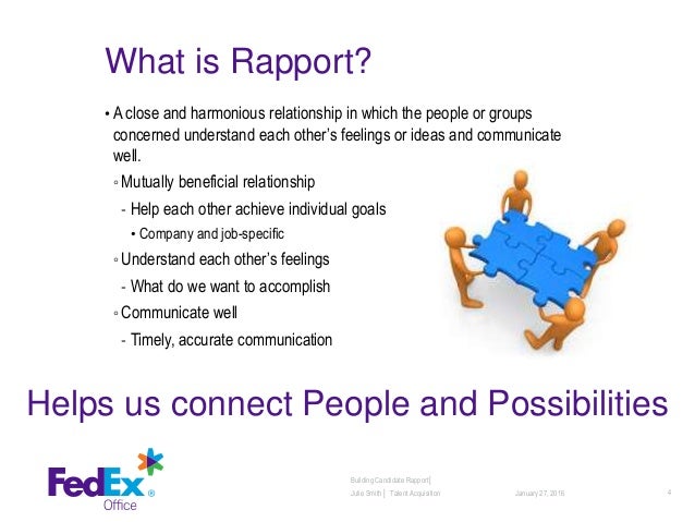 Building rapport with candidates