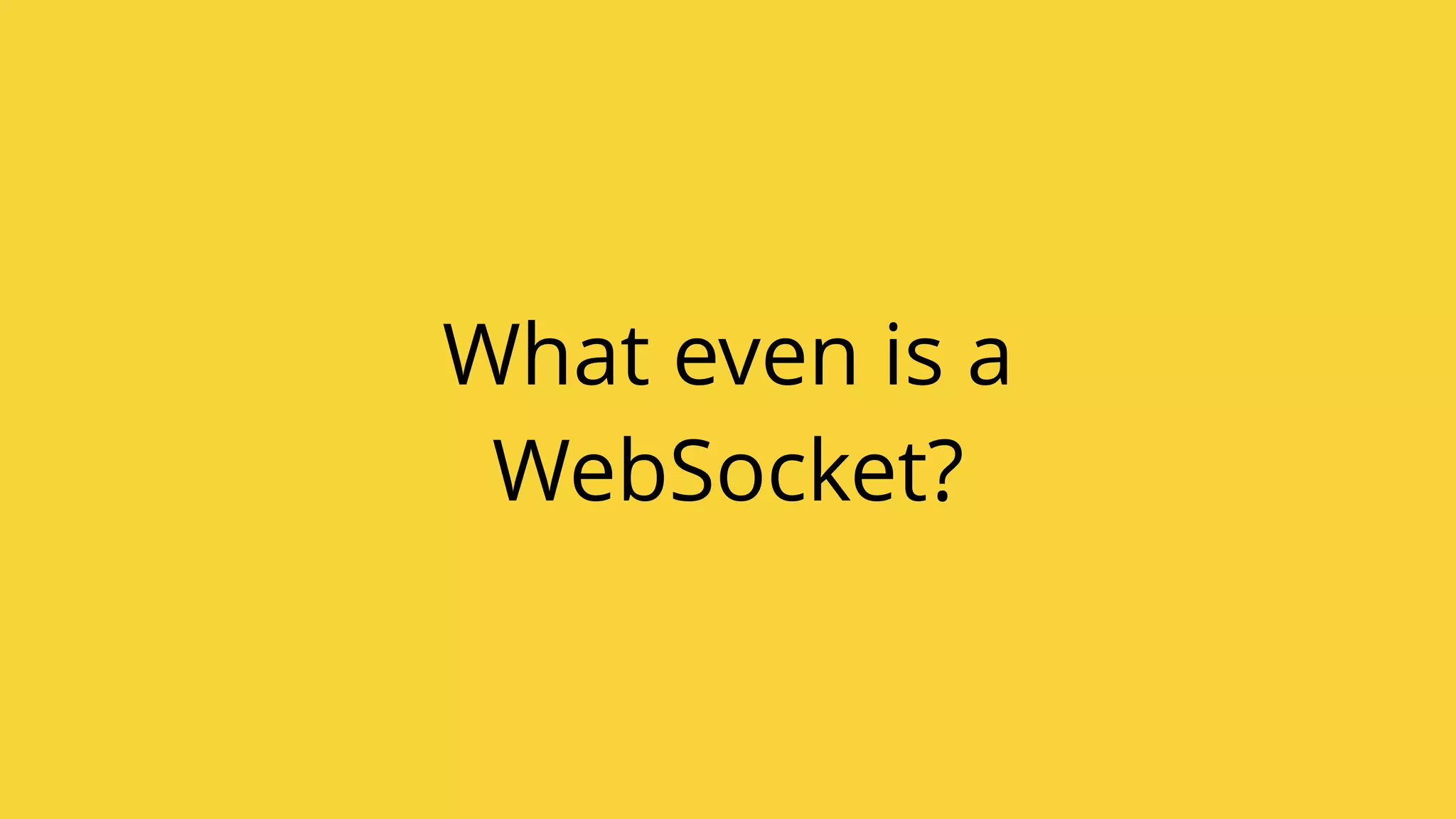 What even is a
WebSocket?
 