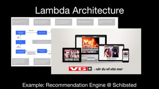 Lambda Architecture
Example: Recommendation Engine @ Schibsted
 